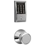 Schlage Encode WiFi Enabled Electronic Keypad Deadbolt with Century Trim and Bowery Knob Set Bright Chrome