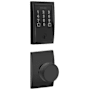 Schlage Encode WiFi Enabled Electronic Keypad Deadbolt and Bowery Knob Set with Century Trim Matte Black