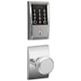 Schlage Encode WiFi Enabled Electronic Keypad Deadbolt and Bowery Knob Set with Century Trim Bright Chrome