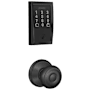 Schlage Encode Century WiFi Enabled Electronic Keypad Deadbolt with Passage Georgian Knob Matte Black