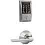 Schlage Encode WiFi Enabled Electronic Keypad Deadbolt with Century Trim and Latitude Lever Set Bright Chrome