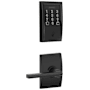 Schlage Encode WiFi Enabled Electronic Keypad Deadbolt and Latitude Lever Set with Century Trim Matte Black