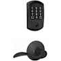 Schlage Encode Greenwich Electronic Keyless Entry Deadbolt Combo Pack with Accent Interior Lever and Decorative Plymouth Trim Matte Black