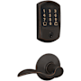 Schlage Encode Greenwich Electronic Keyless Entry Deadbolt Combo Pack with Accent Interior Lever and Decorative Plymouth Trim Aged Bronze