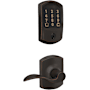 Schlage Encode Greenwich Electronic Keyless Entry Deadbolt Combo Pack with Accent Interior Lever and Decorative Greenwich Trim Aged Bronze
