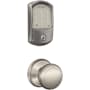 Schlage Encode Greenwich Electronic Keyless Entry Deadbolt Combo Pack with Andover Interior Knob and Decorative Georgian Trim Satin Nickel