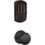 Schlage Encode Greenwich Electronic Keyless Entry Deadbolt Combo Pack with Andover Interior Knob and Decorative Georgian Trim Aged Bronze