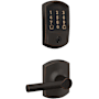 Schlage Encode Greenwich Electronic Keyless Entry Deadbolt Combo Pack with Broadway Interior Lever and Decorative Greenwich Trim Aged Bronze