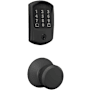 Schlage Encode Greenwich Electronic Keyless Entry Deadbolt Combo Pack with Bowery Interior Knob and Decorative Plymouth Trim Matte Black