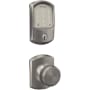 Schlage Encode Greenwich Electronic Keyless Entry Deadbolt Combo Pack with Bowery Interior Knob and Decorative Greenwich Trim Satin Nickel