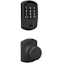 Schlage Encode Greenwich Electronic Keyless Entry Deadbolt Combo Pack with Bowery Interior Knob and Decorative Greenwich Trim Matte Black