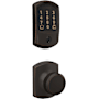 Schlage Encode Greenwich Electronic Keyless Entry Deadbolt Combo Pack with Bowery Interior Knob and Decorative Greenwich Trim Aged Bronze