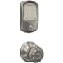 Schlage Encode Greenwich Electronic Keyless Entry Deadbolt Combo Pack with Georgian Interior Knob and Decorative Georgian Trim Satin Nickel