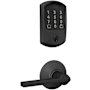 Schlage Encode Greenwich Electronic Keyless Entry Deadbolt Combo Pack with Latitude Interior Lever and Decorative Plymouth Trim Matte Black