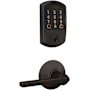 Schlage Encode Greenwich Electronic Keyless Entry Deadbolt Combo Pack with Latitude Interior Lever and Decorative Plymouth Trim Aged Bronze