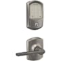 Schlage Encode Greenwich Electronic Keyless Entry Deadbolt Combo Pack with Latitude Interior Lever and Decorative Greenwich Trim Satin Nickel