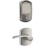 Schlage Encode Greenwich Electronic Keyless Entry Deadbolt Combo Pack with Merano Interior Lever and Decorative Greenwich Trim Satin Nickel