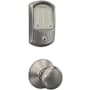Schlage Encode Greenwich Electronic Keyless Entry Deadbolt Combo Pack with Plymouth Interior Knob and Decorative Plymouth Trim Satin Nickel
