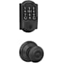 Schlage Encode Plus Camelot Electronic Keyless Entry Deadbolt Combo Pack with Georgian Interior Knob and Decorative Georgian Trim Matte Black