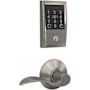 Schlage Encode Plus Century Electronic Keyless Entry Deadbolt Combo Pack with Accent Interior Lever and Decorative Plymouth Trim Satin Nickel