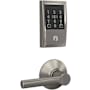 Schlage Encode Plus Century Electronic Keyless Entry Deadbolt Combo Pack with Broadway Interior Lever and Decorative Plymouth Trim Satin Nickel