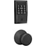 Schlage Encode Plus Century Electronic Keyless Entry Deadbolt Combo Pack with Bowery Interior Knob and Decorative Plymouth Trim Matte Black