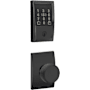 Schlage Encode Plus Century Electronic Keyless Entry Deadbolt Combo Pack with Bowery Interior Knob and Decorative Century Trim Matte Black