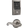 Schlage Encode Plus Century Electronic Keyless Entry Deadbolt Combo Pack with Flair Interior Lever and Decorative Georgian Trim Satin Nickel