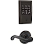 Schlage Encode Plus Century Electronic Keyless Entry Deadbolt Combo Pack with Flair Interior Lever and Decorative Georgian Trim Aged Bronze