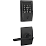 Schlage Encode Plus Century Electronic Keyless Entry Deadbolt Combo Pack with Latitude Interior Lever and Decorative Century Trim Matte Black