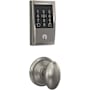 Schlage Encode Plus Century Electronic Keyless Entry Deadbolt Combo Pack with Siena Interior Knob and Decorative Georgian Trim Satin Nickel