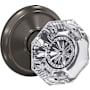 Schlage Custom Alexandria Non-Turning Two-Sided Dummy Door Knob Set with Alden Trim Black Stainless