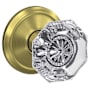 Schlage Custom Alexandria Non-Turning Two-Sided Dummy Door Knob Set with Alden Trim Satin Brass