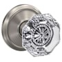 Schlage Custom Alexandria Non-Turning Two-Sided Dummy Door Knob Set with Alden Trim Satin Nickel