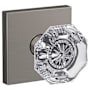 Schlage Custom Alexandria Non-Turning Two-Sided Dummy Door Knob Set with Collins Trim Satin Nickel
