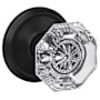 Schlage Custom Alexandria Non-Turning Two-Sided Dummy Door Knob Set with Alden Trim Matte Black