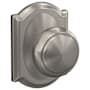 Schlage Custom Andover Non-Turning Two-Sided Dummy Door Knob Set with Camelot Trim Satin Nickel