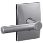 Schlage Custom Broadway Non-Turning Two-Sided Dummy Door Lever Set with Century Trim Satin Chrome