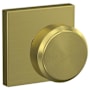 Schlage Custom Bowery Non-Turning Two-Sided Dummy Door Knob Set with Collins Trim Satin Brass