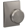 Schlage Custom Bowery Non-Turning Two-Sided Dummy Door Knob Set with Century Trim Satin Nickel