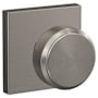 Schlage Custom Bowery Non-Turning Two-Sided Dummy Door Knob Set with Collins Trim Satin Nickel