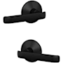 Schlage Custom Clybourn Non-Turning Two Sided Dummy Door Lever Set with Kinsler Trim Matte Black