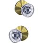 Schlage Custom Dawes Non-Turning Two Sided Dummy Knob Set with Kinsler Trim Satin Brass