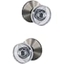 Schlage Custom Dawes Non-Turning Two Sided Dummy Knob Set with Kinsler Trim Satin Nickel