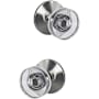 Schlage Custom Dawes Non-Turning Two Sided Dummy Knob Set with Kinsler Trim Bright Chrome