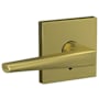 Schlage Custom Eller Non-Turning Two-Sided Dummy Door Lever Set with Collins Trim Satin Brass