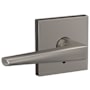 Schlage Custom Eller Non-Turning Two-Sided Dummy Door Lever Set with Collins Trim Satin Nickel