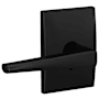 Schlage Custom Eller Non-Turning Two-Sided Dummy Door Lever Set with Century Trim Matte Black