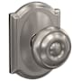 Schlage Custom Georgian Non-Turning Two-Sided Dummy Door Knob Set with Camelot Trim Satin Nickel