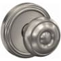 Schlage Custom Georgian Non-Turning Two-Sided Dummy Door Knob Set with Indy Trim Satin Nickel